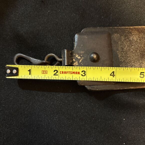 Antique Barber Shop 24” Thick Strop Blade Sharpening Leather & Metal Hardware - Picture 13 of 13